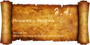 Hovanecz Andrea névjegykártya